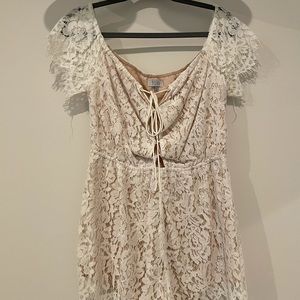 Tobi white lace romper